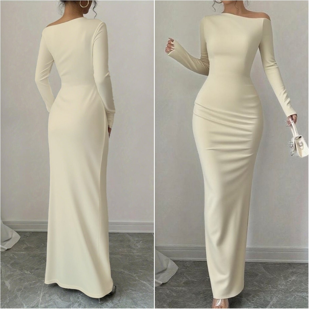 Neriah One-Shoulder Maxi Dress - Khaki